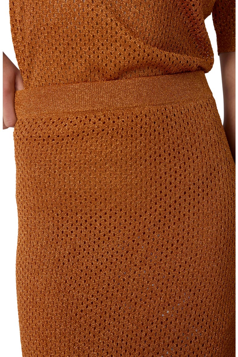 Harmon Metallic Open Stitch Skirt, Alternate, color, COPPER GLEAM