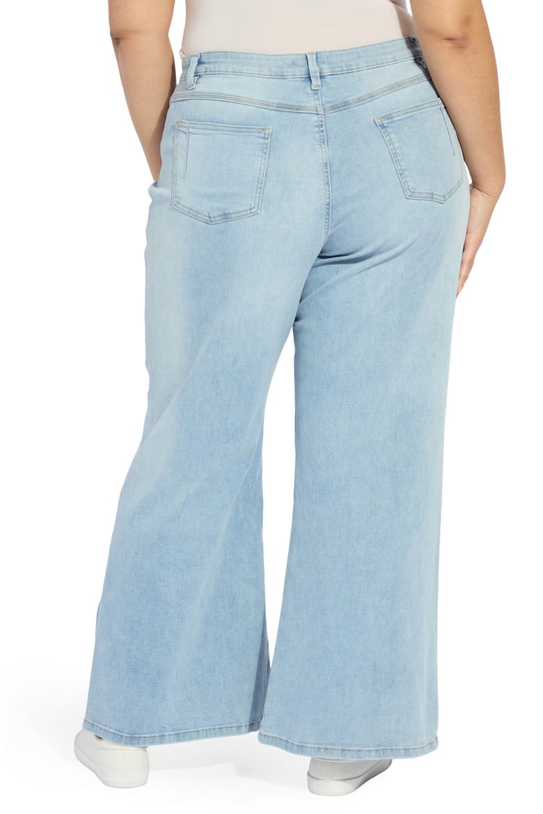 Iris Flat Front Wide Leg Jeans, Alternate, color, BLEACHED BLUE