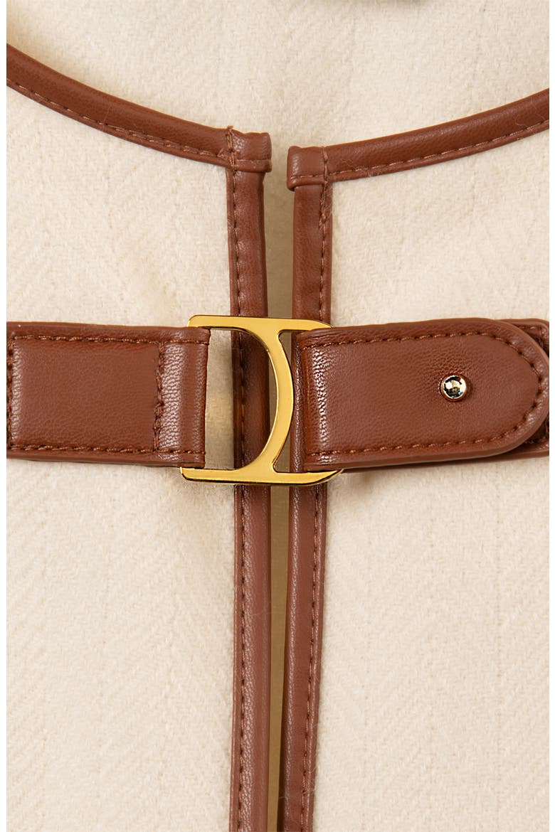 Ruana With Equestrian Buckle, Alternate, color, Cream