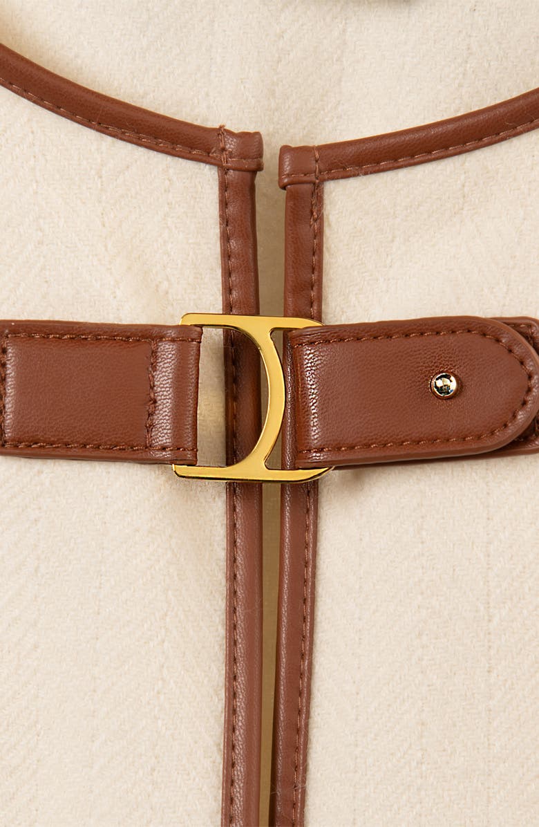 Lauren Ralph Lauren Ruana With Equestrian Buckle, Alternate, color, Cream