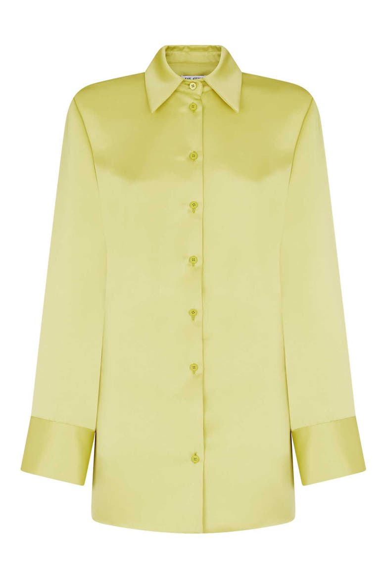 Margot Long Sleeve Mini Shirtdress, Alternate, color, LIME