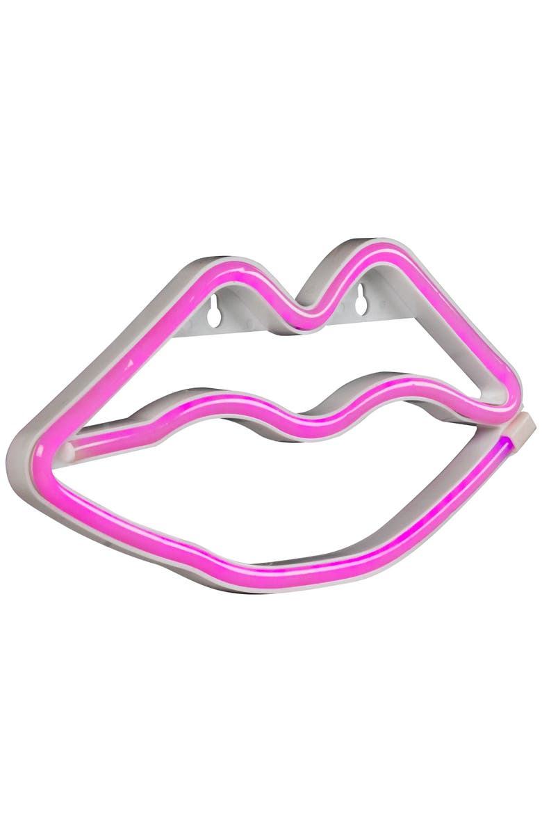 Northlight LED Lips Neon Lighted Wall Art - 10.5" - Pink, Alternate, color, 