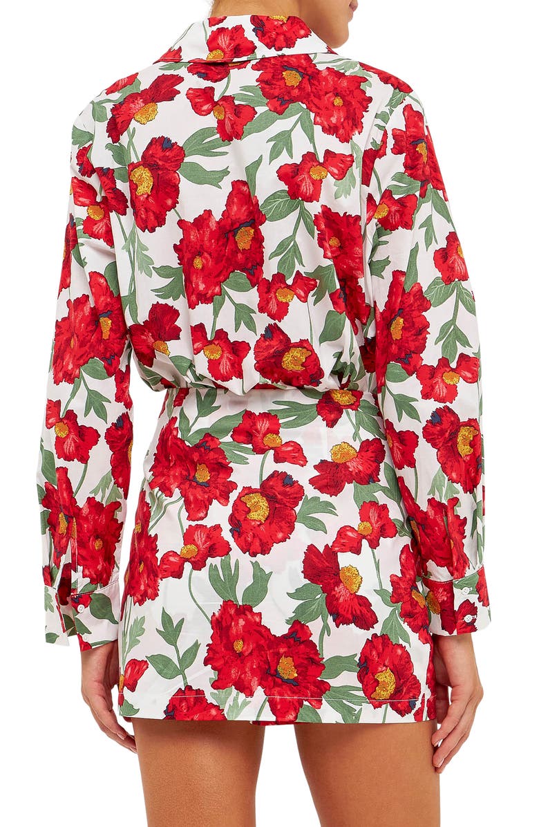 Endless Rose Floral Cotton Button-Up Shirt, Alternate, color,