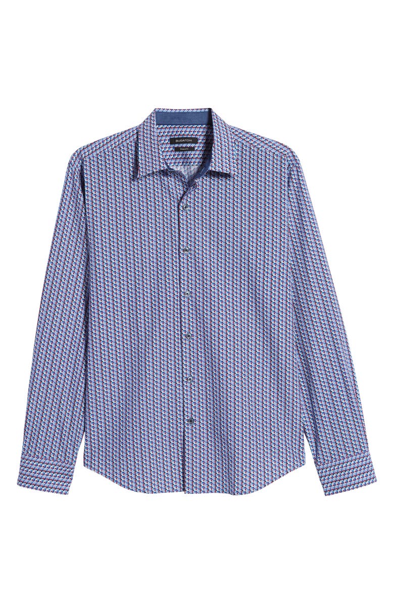 Bugatchi Shaped Fit Button-Up Sport Shirt, Alternate, color,