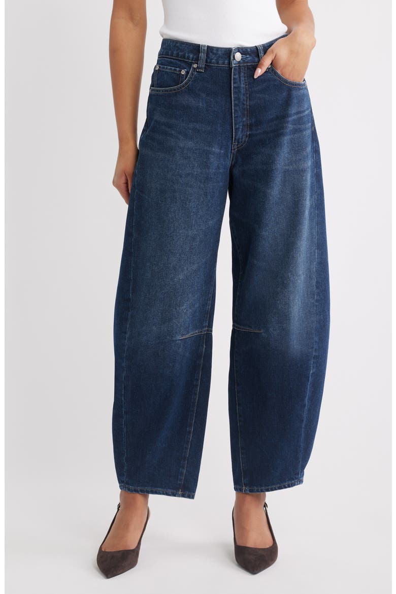 Miro High Waist Barrel Jeans, Main, color, OXFORD BLUE