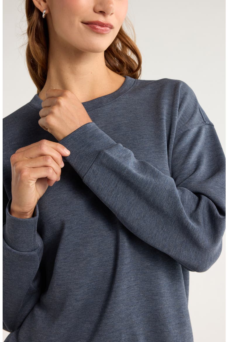 Soft Luxe Boxy Crew Sweatshirt, Alternate, color, NAVY ARMADA HEATHER