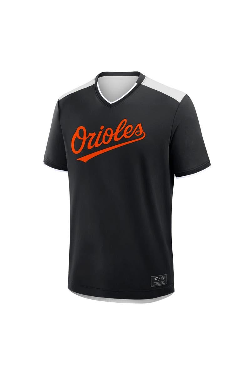FANATICS Men's Fanatics Black Baltimore Orioles Walk Off V-Neck T-Shirt, Alternate, color, Black