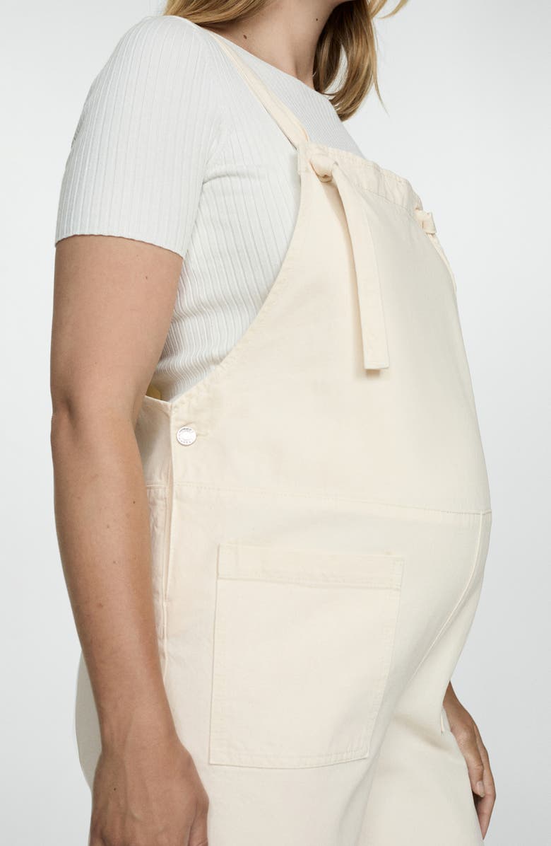 MANGO Denim Maternity Overalls, Alternate, color, Off White