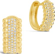 Sterling Forever Ellerie Cubic Zirconia Micro Hoop Earrings