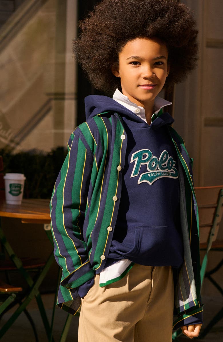 Polo Ralph Lauren Kids' Logo Patch Hoodie, Alternate, color, Refined Navy