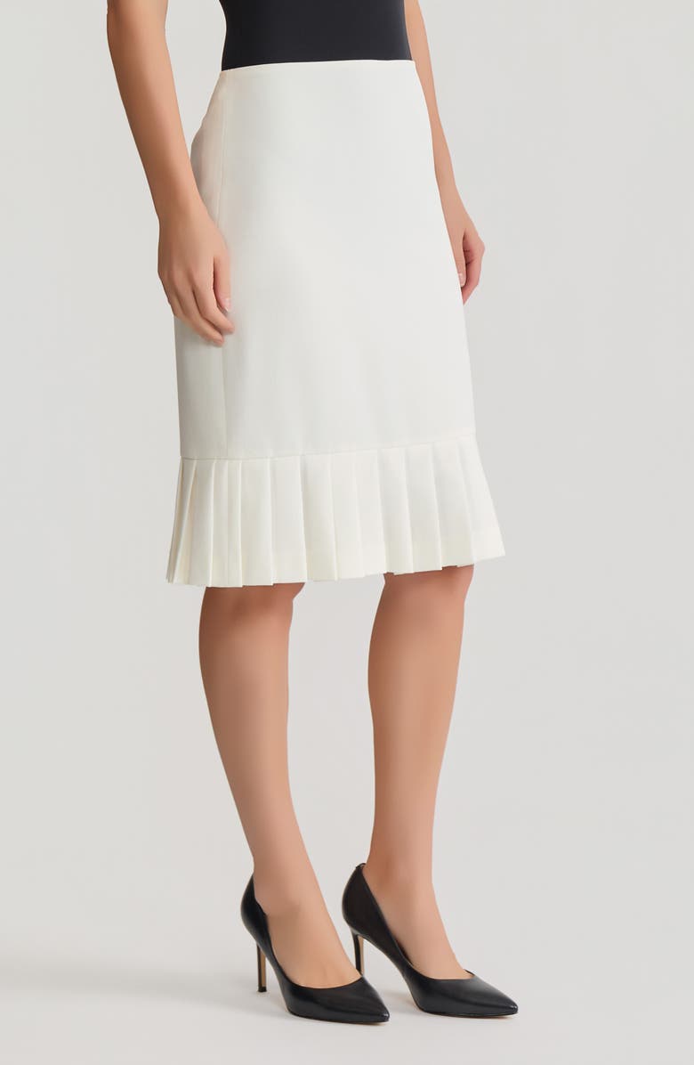 KASPER Pleated Hem Pencil Skirt, Alternate, color, Vanilla Ice