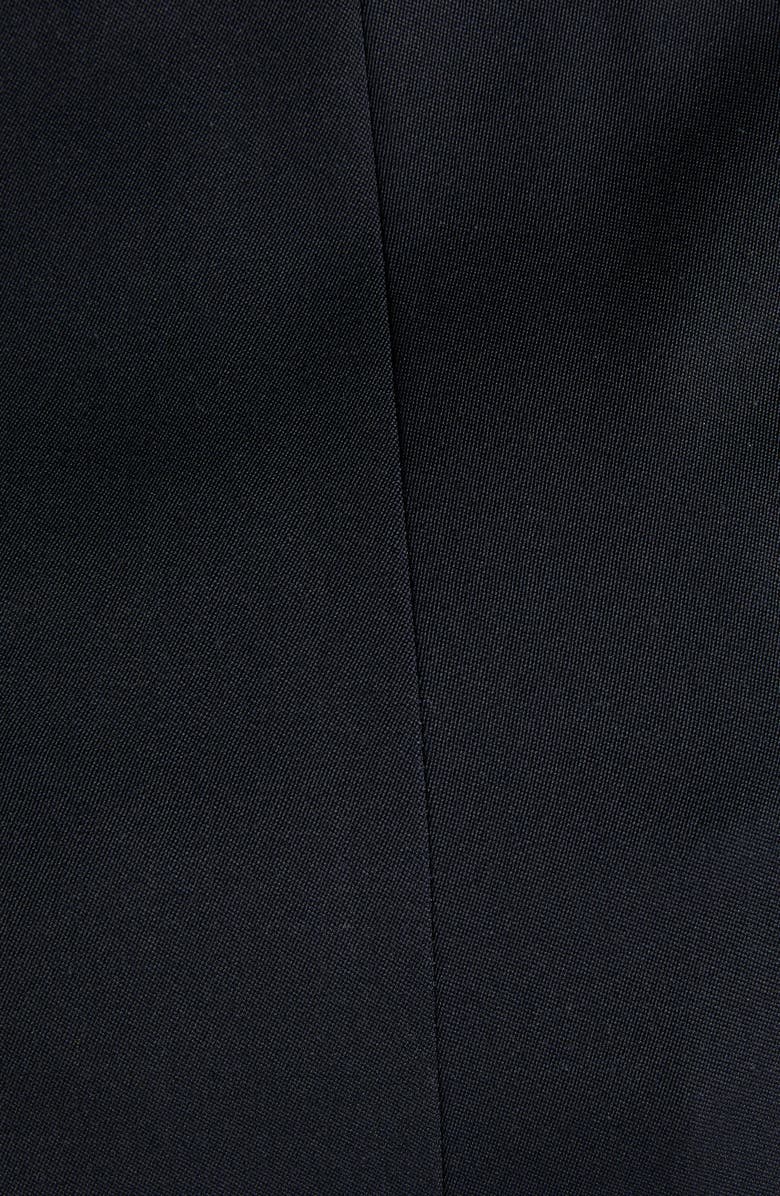 Bottega Veneta Satin Trim High Waist Wool Straight Leg Pants, Alternate, color, 4071 Midnight Blue