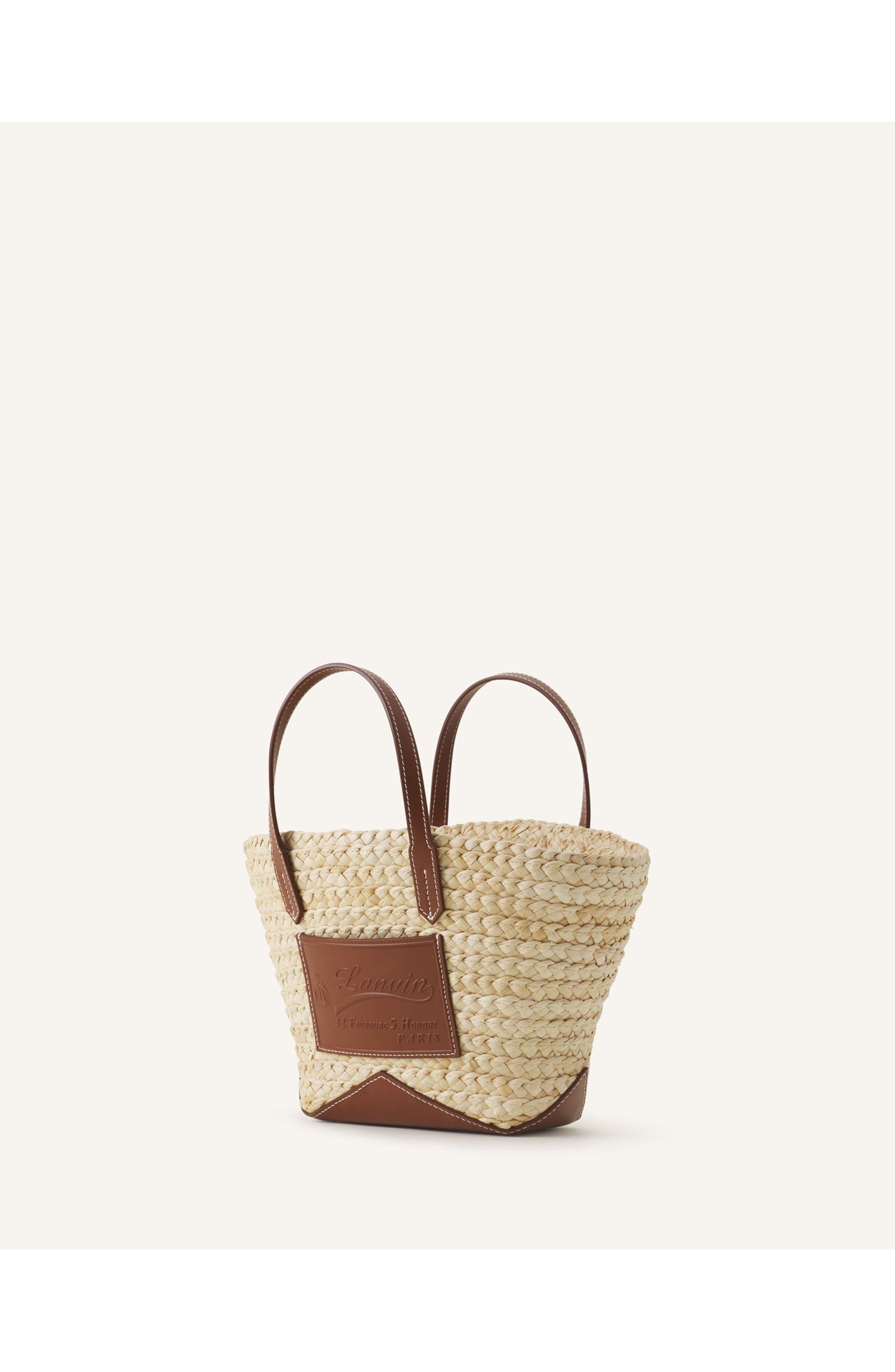 Lanvin Catch By Lanvin Small Basket Bag, Alternate, color, Ecru/Cognac