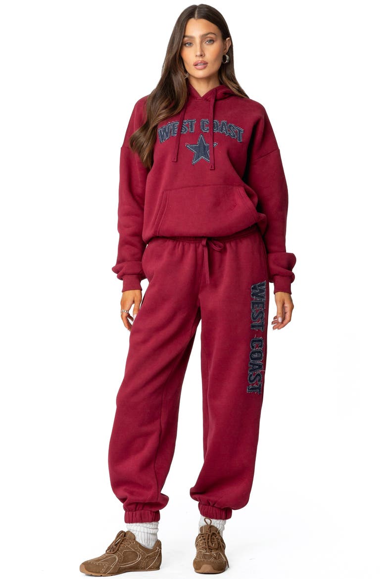 West Coast Sweatpants, Alternate, color, BURGUNDY