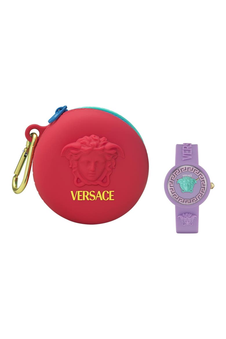 Kids' Medusa Pop Silicone Strap Watch, 32mm, Alternate, color, PURPLE