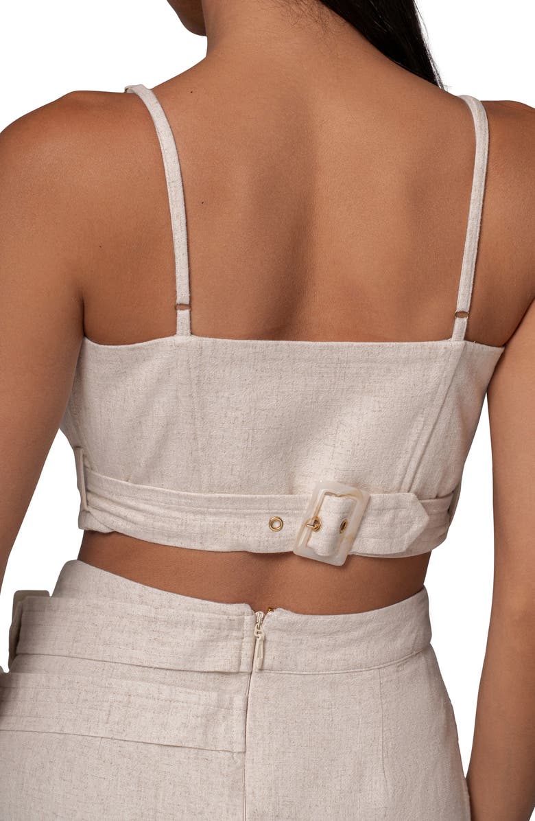 JLUXLABEL Sunrise Cotton & Linen Bustier Wrap Top, Alternate, color, Beige