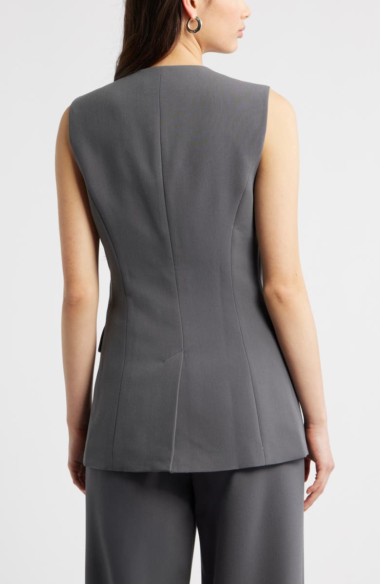 Open Edit The Icon Collarless Vest, Alternate, color, Grey Magnet