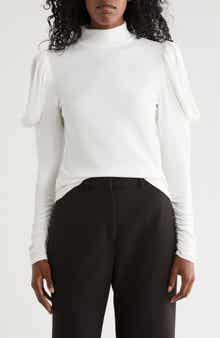 Rebecca Taylor Drape Mock Neck Top