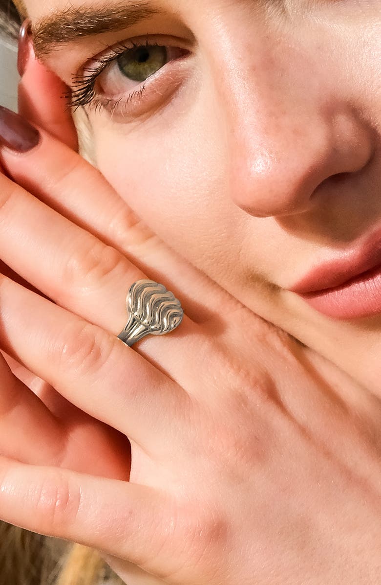 Sterling Forever Livia Textured Ring, Alternate, color, 