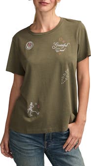 Lucky Brand Grateful Dead Embroidered Cotton T-Shirt