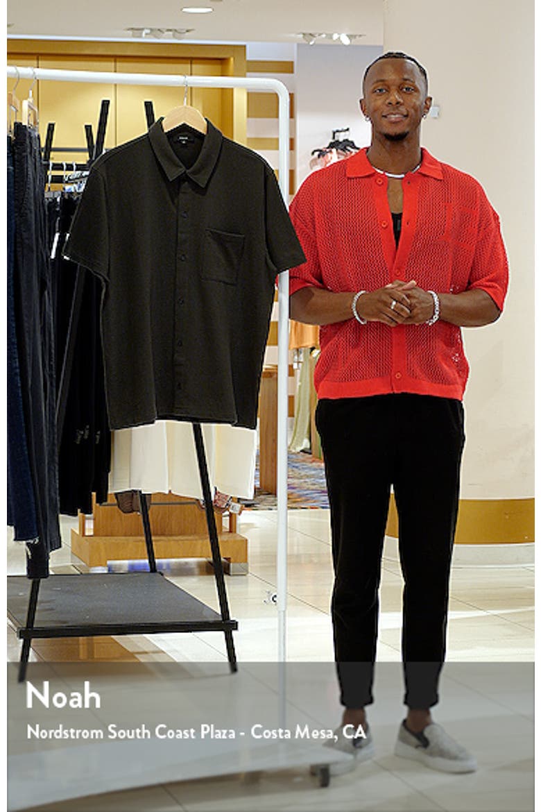 Sueded Jersey Short Sleeve Button-Up Shirt video
