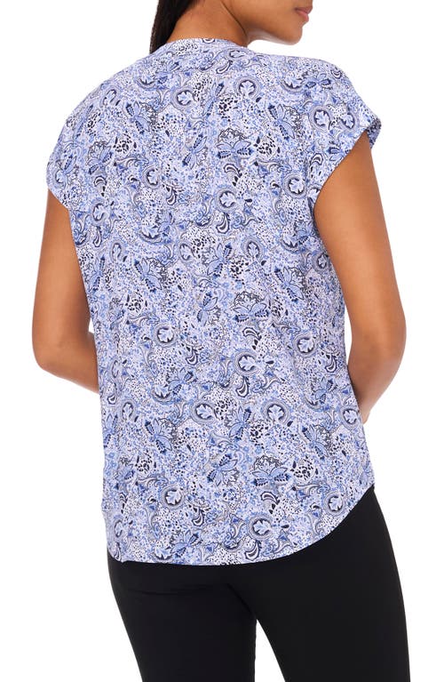 Chaus Split Neck Georgette Blouse In Burgundy