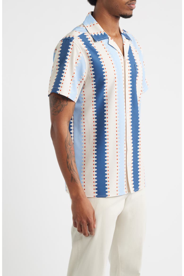 Strike a Match Print Weekend Camp Shirt, Alternate, color, BLUE