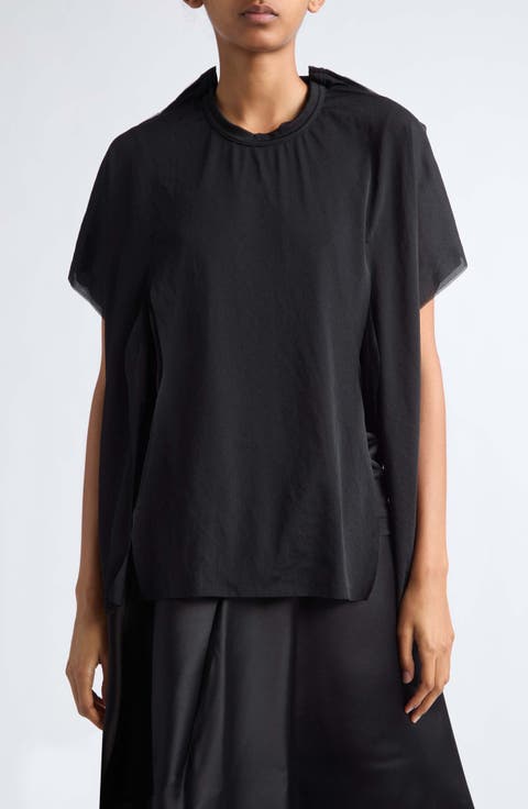 Pleated Tricot T-Shirt