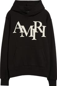 AMIRI Oversize Staggered Logo Pullover Hoodie