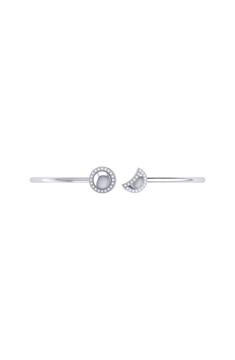LuvMyJewelry Moon Phases Sterling Silver Diamond Adjustable Cuff, Alternate, color, 