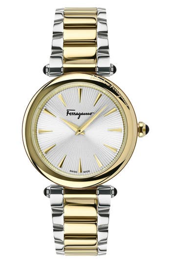 Ferragamo Idillio Two-tone Bracelet Watch, 36mm
