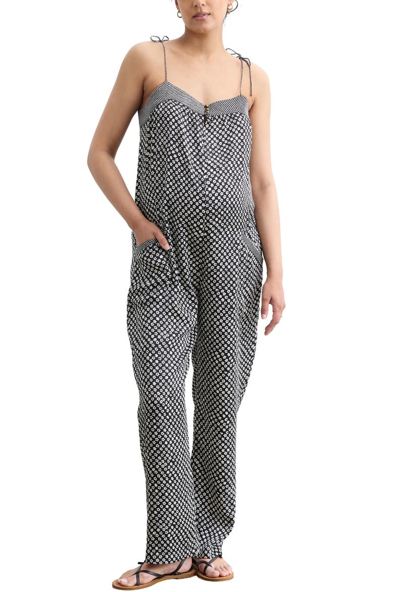 The Portia Jumpsuit, Main, color, Black-White