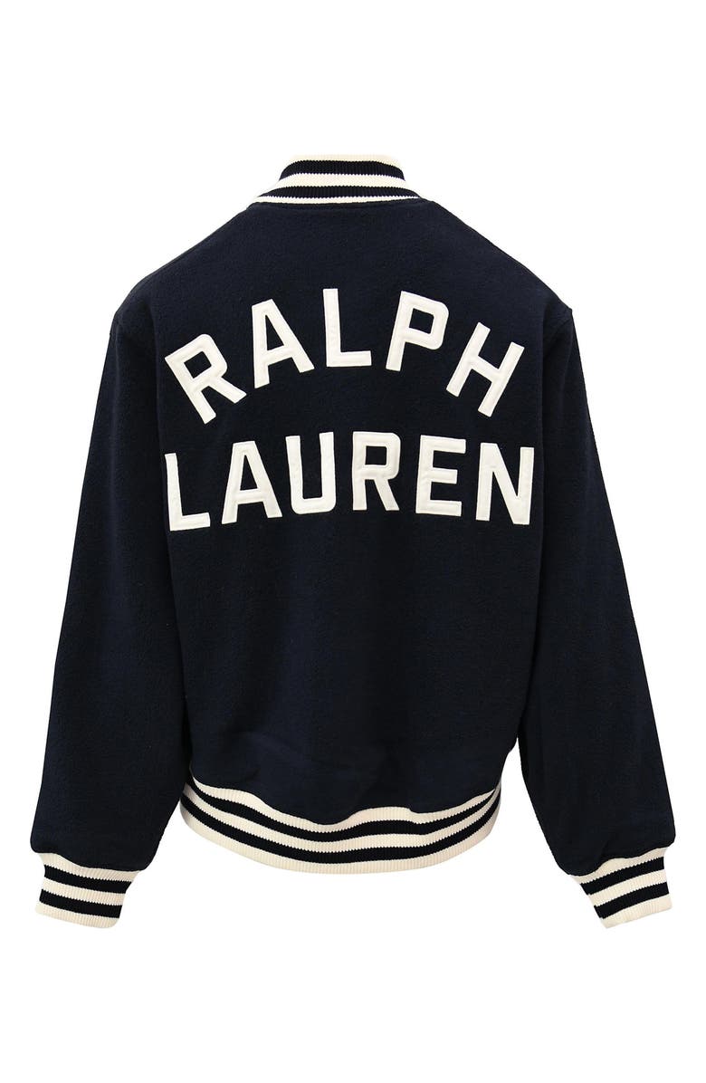 Polo Ralph Lauren Polar Fleece Reversible Varsity Bomber Jacket, Alternate, color,