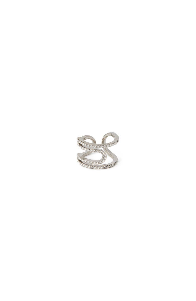 OFF WHITE Women's Paperclip Strass Ring, Main, color,