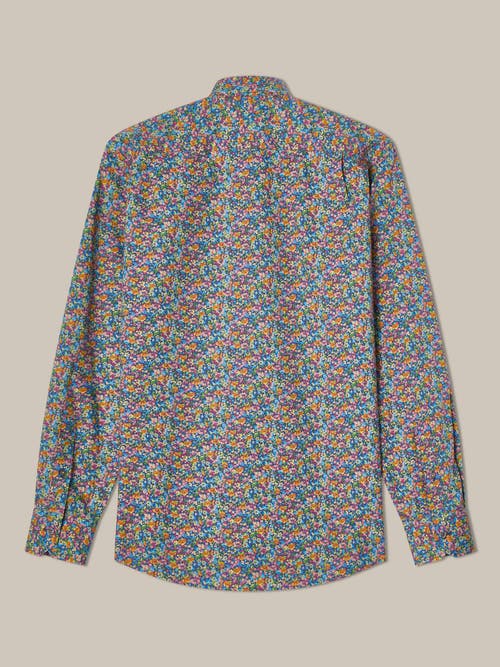 Robert Talbott Reynolds Spring Floral Print Contemportary Fit Shirt In Navy Multi