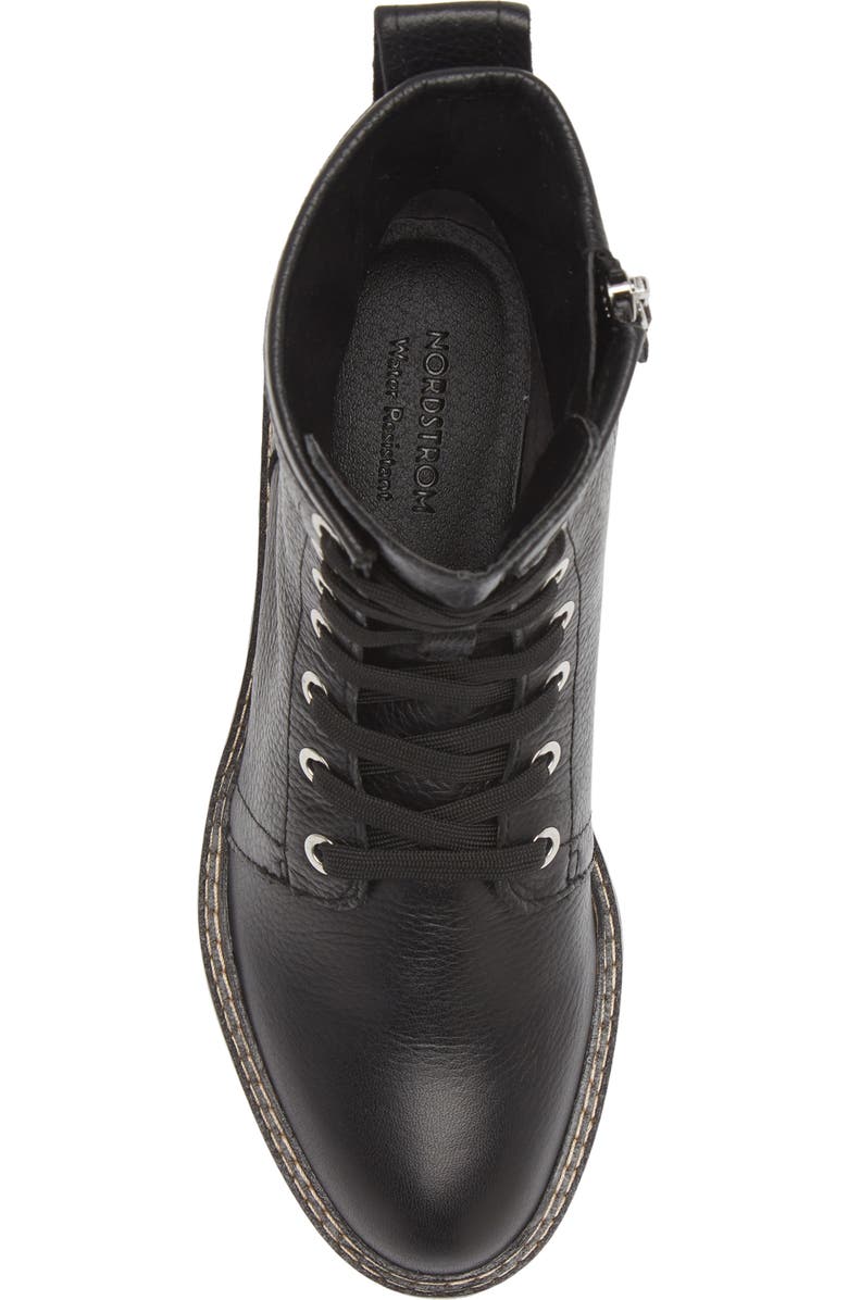 Nordstrom Moonie Water Resistant Leather Combat Boot, Alternate, color,