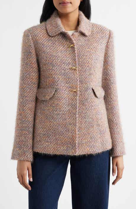 Sequin Tweed Swing Jacket