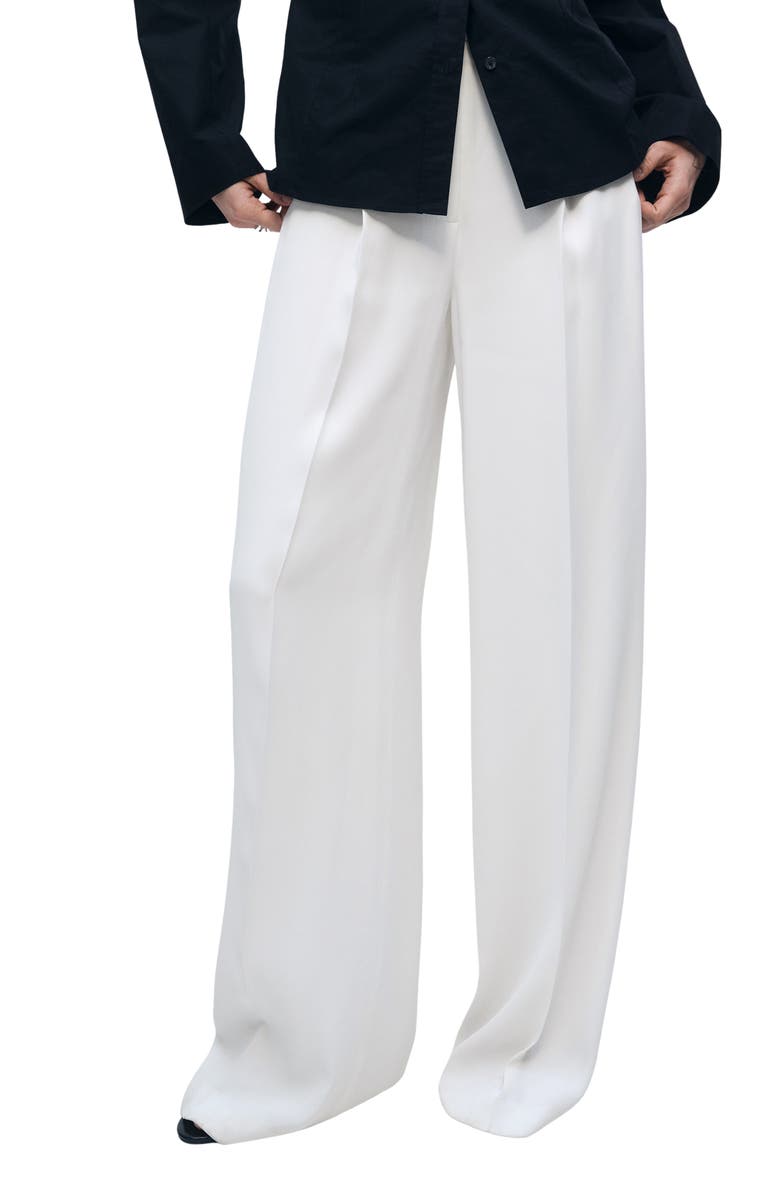 MANGO Pleated Wide Leg Suit Pants, Main, color,