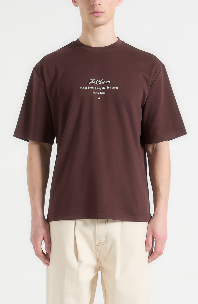 Manière De Voir The Scream Cotton T-Shirt, Main, color, Brown