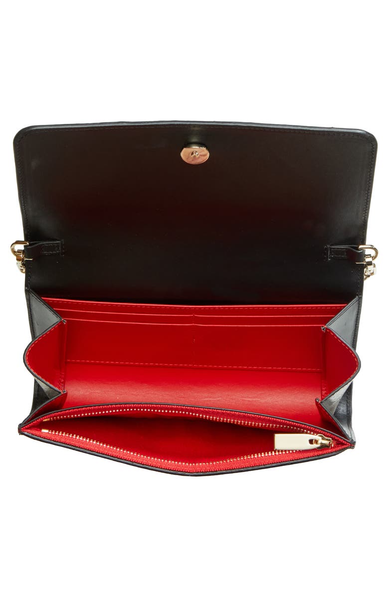 Christian Louboutin Paloma Loubinthesky Suede Wallet on a Chain, Alternate, color, Amara/ Gun Metal