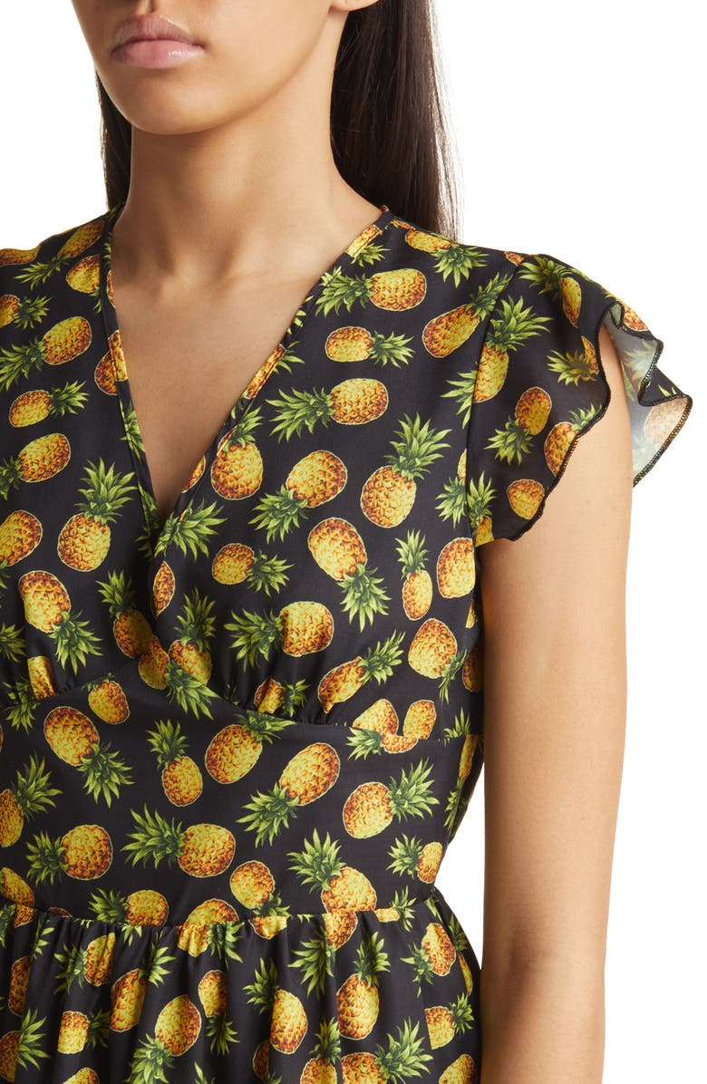 AREA STARS Pineapple Print Minidress, Alternate, color,