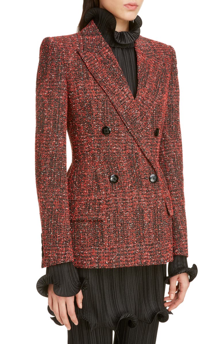 Givenchy Double Breasted Tweed Jacket, Alternate, color, 