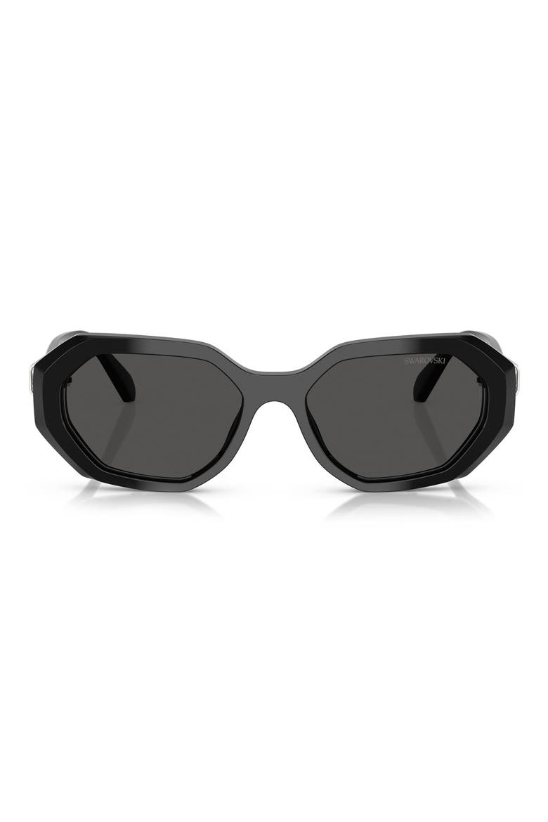 54mm Irregular Sunglasses, Main, color, BLACK