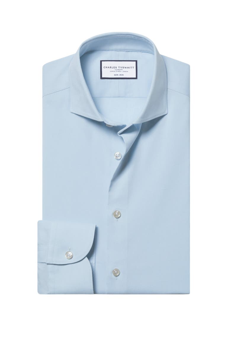 Non-Iron Performance Twill Shirt, Alternate, color, Sky Blue