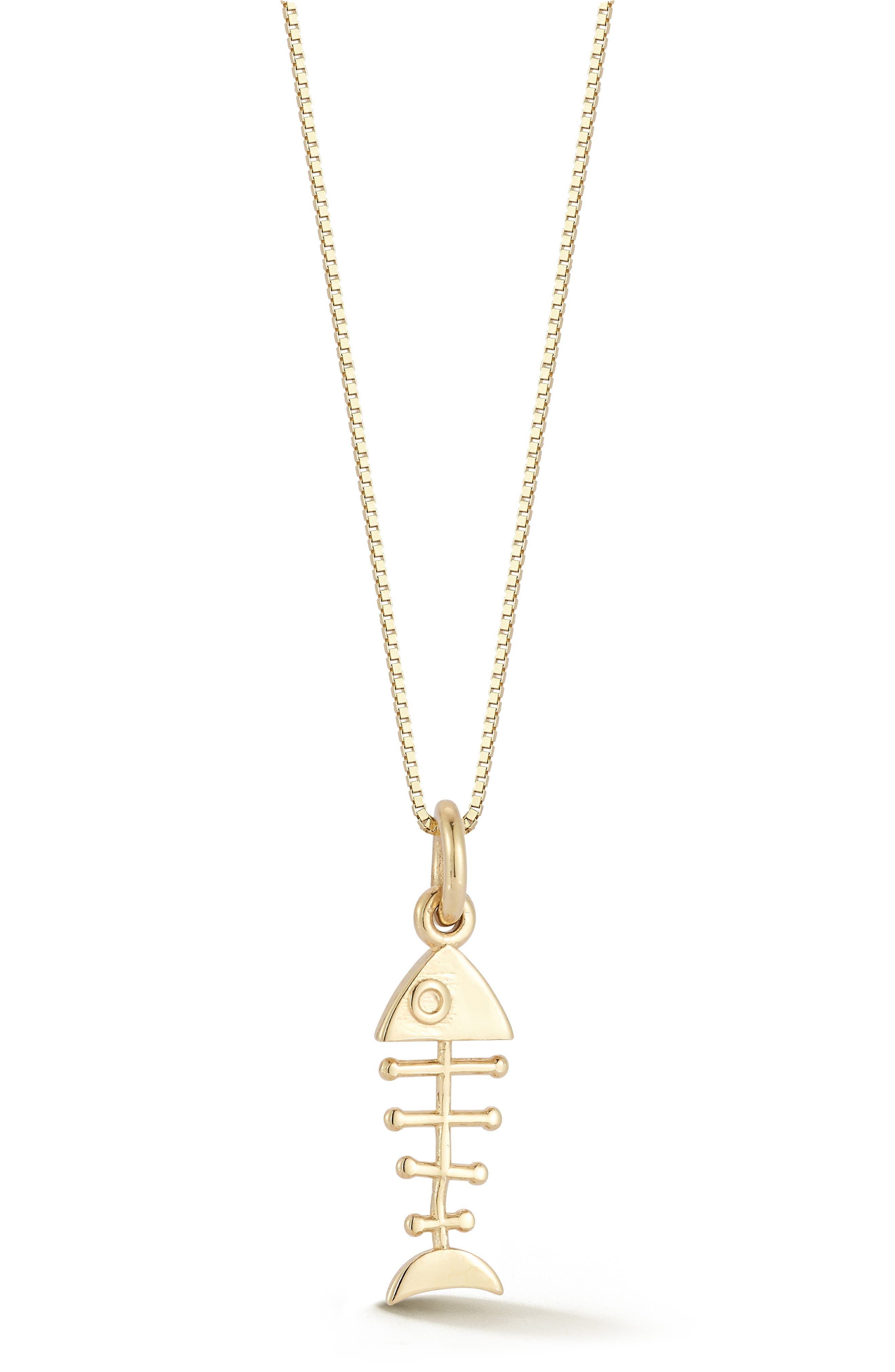 Ember Fine Jewelry 14K Gold Fishbone Pendant Necklace