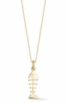 Ember Fine Jewelry 14K Gold Fishbone Pendant Necklace