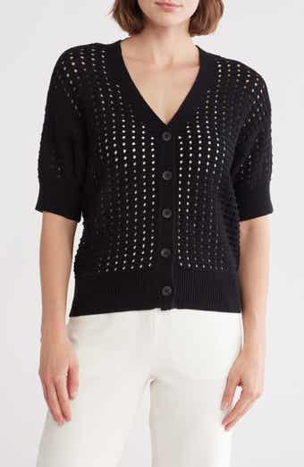 Melrose and Market Cotton Short Sleeve Cardigan
