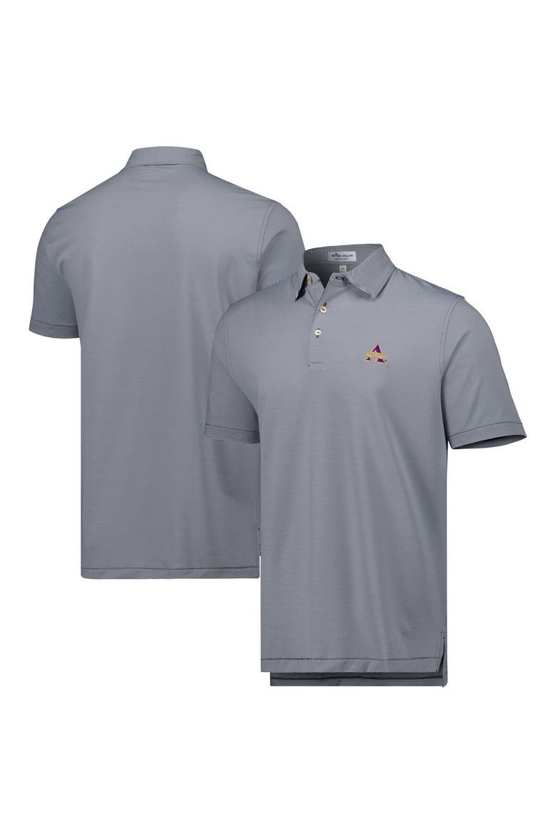 Men's Peter Millar Gray Alcorn State Braves Jubilee Striped Performance Jersey Polo, Main, color, Gray