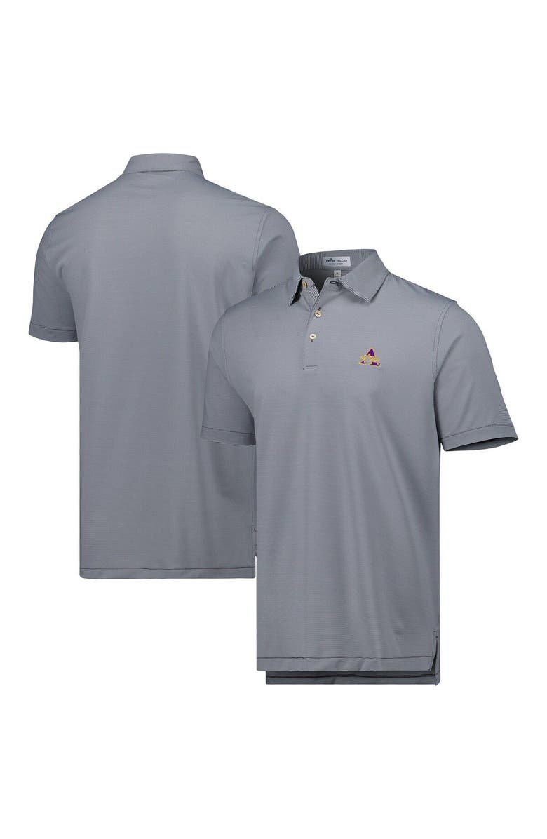Peter Millar Men's Peter Millar Gray Alcorn State Braves Jubilee Striped Performance Jersey Polo, Main, color, Gray