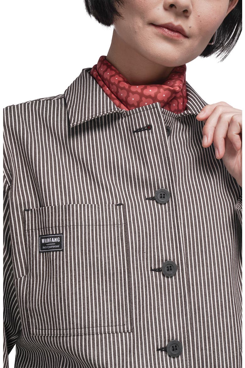 The Essential Railroad Stripe Utility Jacket, Alternate, color, Mocha/White